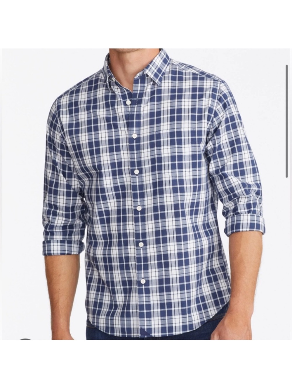UNTUCKit Rooney Wrinkle Free Slim Fit Shirt in Blue and White - Size XL